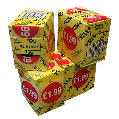 10,000 x "£1.99" Retail Price Labels Stickers In Dispenser Rolls (500/Roll)